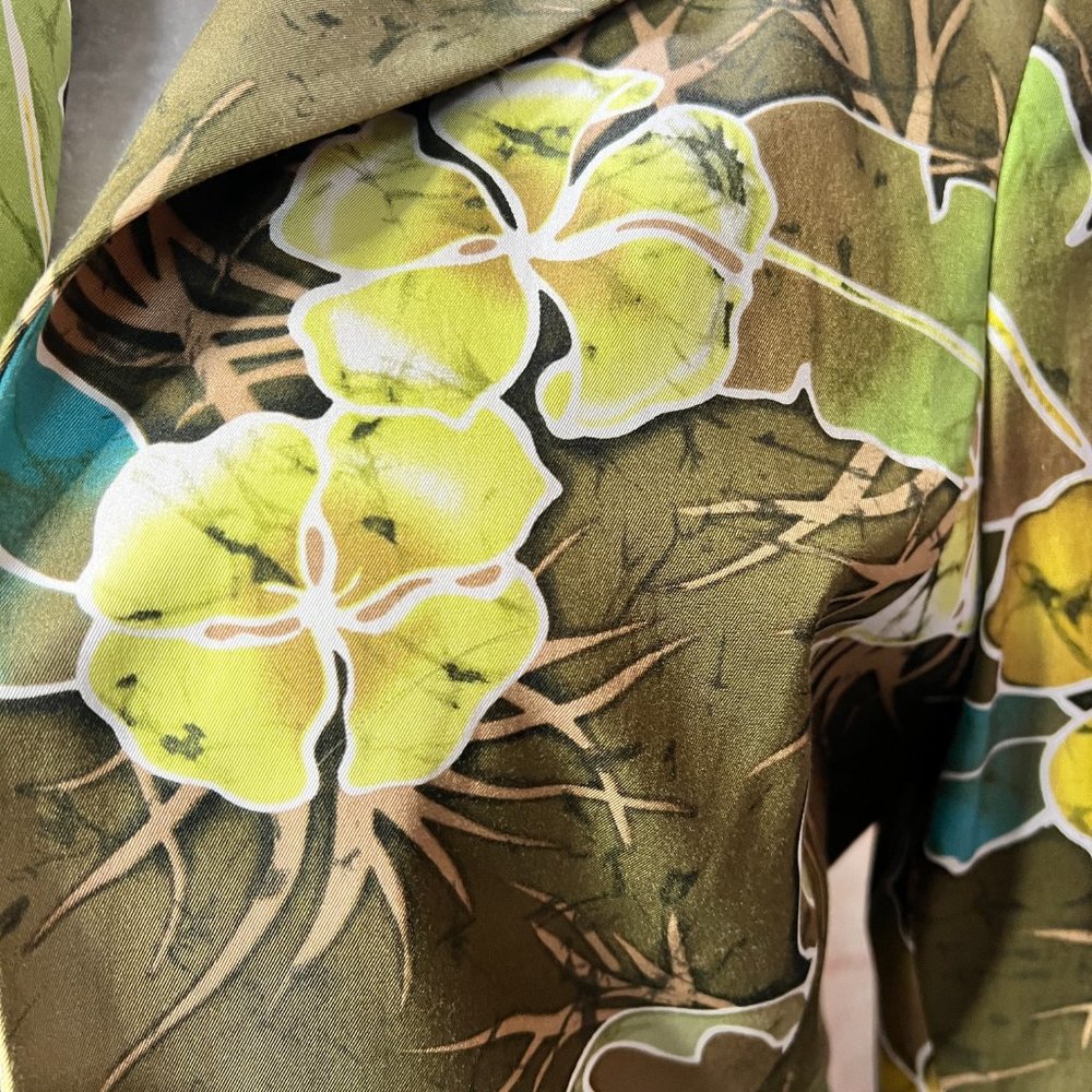๐Peck & Peck Stunning Floral Silk Blend Blazer - Jacket with 3/4 Sleeves - Picture 4 of 12